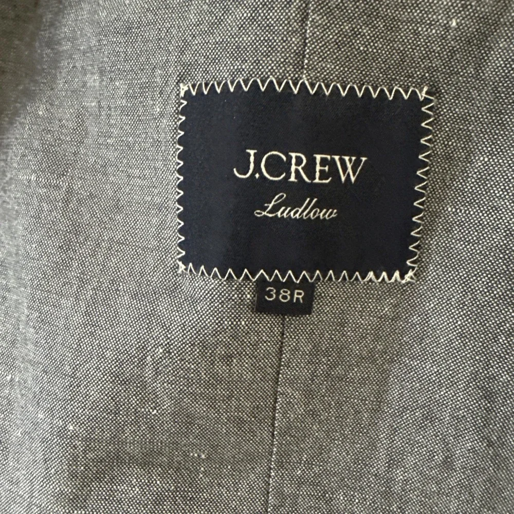 J.Crew Ludlow Baird McNutt Irish Linen Sport Coat 38R Blue Blazer Unstructured